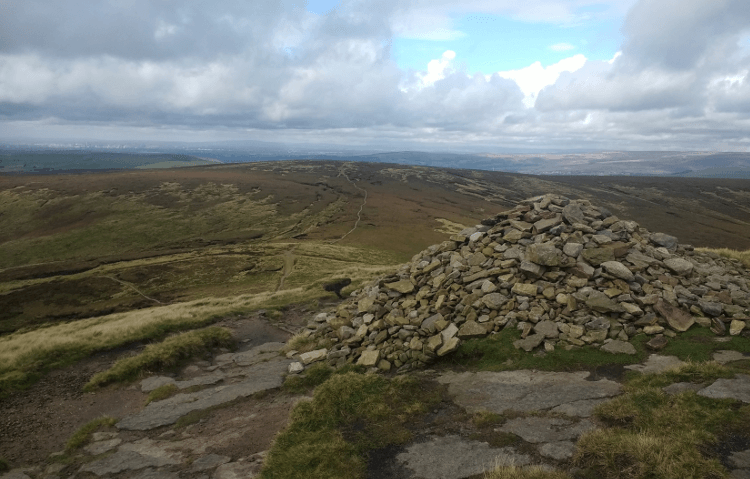 A stony cairn on the Pennine Way